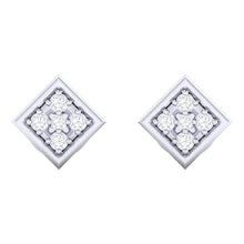 Load image into Gallery viewer, 18Kt white gold real diamond earring by diamtrendz