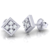 Load image into Gallery viewer, 18Kt white gold real diamond earring by diamtrendz