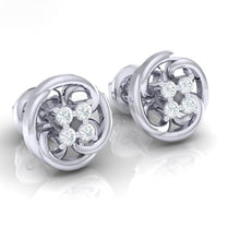 Load image into Gallery viewer, 18Kt white gold real diamond earring by diamtrendz