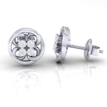 Load image into Gallery viewer, 18Kt white gold real diamond earring by diamtrendz