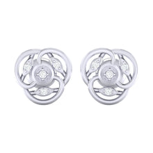 Load image into Gallery viewer, 18Kt white gold real diamond earring by diamtrendz