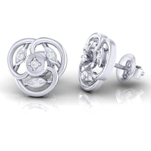 Load image into Gallery viewer, 18Kt white gold real diamond earring by diamtrendz