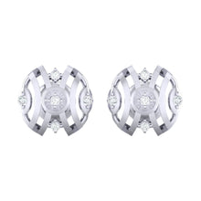 Load image into Gallery viewer, 18Kt white gold real diamond earring by diamtrendz