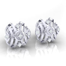 Load image into Gallery viewer, 18Kt white gold real diamond earring by diamtrendz