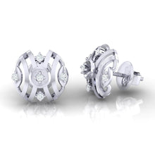 Load image into Gallery viewer, 18Kt white gold real diamond earring by diamtrendz