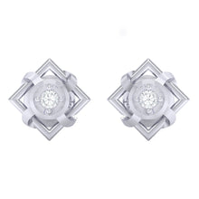 Load image into Gallery viewer, 18Kt white gold real diamond earring by diamtrendz
