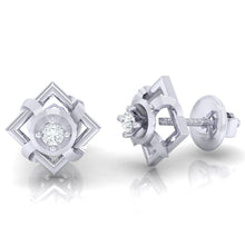 Load image into Gallery viewer, 18Kt white gold real diamond earring by diamtrendz