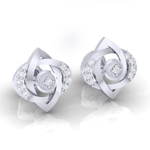 Load image into Gallery viewer, 18Kt white gold real diamond earring by diamtrendz