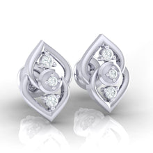 Load image into Gallery viewer, 18Kt white gold real diamond earring by diamtrendz