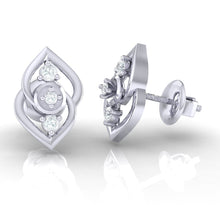 Load image into Gallery viewer, 18Kt white gold real diamond earring by diamtrendz