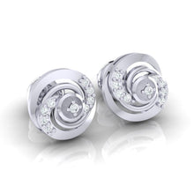 Load image into Gallery viewer, 18Kt white gold real diamond earring by diamtrendz