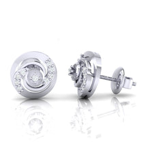 Load image into Gallery viewer, 18Kt white gold real diamond earring by diamtrendz