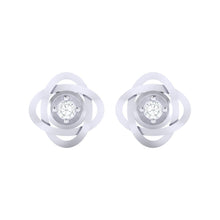 Load image into Gallery viewer, 18Kt white gold real diamond earring by diamtrendz