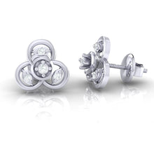 Load image into Gallery viewer, 18Kt white gold real diamond earring by diamtrendz