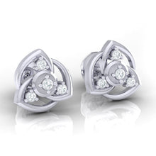 Load image into Gallery viewer, 18Kt white gold real diamond earring by diamtrendz