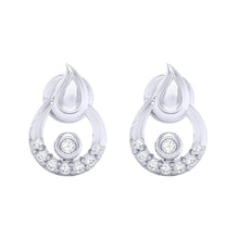 Load image into Gallery viewer, 18Kt white gold real diamond earring by diamtrendz