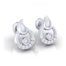 Load image into Gallery viewer, 18Kt white gold real diamond earring by diamtrendz