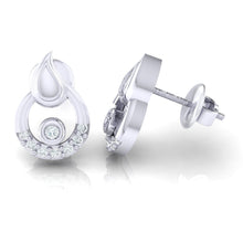 Load image into Gallery viewer, 18Kt white gold real diamond earring by diamtrendz