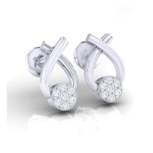 Load image into Gallery viewer, 18Kt white gold real diamond earring by diamtrendz