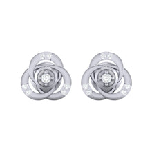 Load image into Gallery viewer, 18Kt white gold real diamond earring by diamtrendz