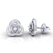 Load image into Gallery viewer, 18Kt white gold real diamond earring by diamtrendz