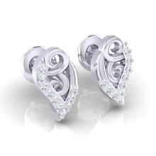 Load image into Gallery viewer, 18Kt white gold real diamond earring by diamtrendz