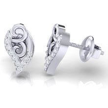 Load image into Gallery viewer, 18Kt white gold real diamond earring by diamtrendz