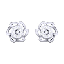 Load image into Gallery viewer, 18Kt white gold real diamond earring by diamtrendz