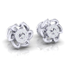 Load image into Gallery viewer, 18Kt white gold real diamond earring by diamtrendz