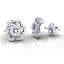 Load image into Gallery viewer, 18Kt white gold real diamond earring by diamtrendz