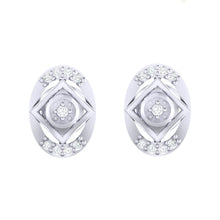 Load image into Gallery viewer, 18Kt white gold real diamond earring by diamtrendz