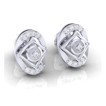 Load image into Gallery viewer, 18Kt white gold real diamond earring by diamtrendz
