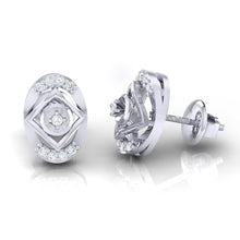Load image into Gallery viewer, 18Kt white gold real diamond earring by diamtrendz