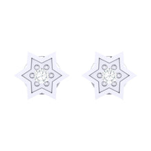 Load image into Gallery viewer, 18Kt white gold real diamond earring by diamtrendz
