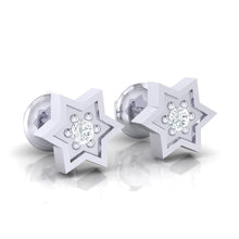 Load image into Gallery viewer, 18Kt white gold real diamond earring by diamtrendz