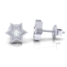 Load image into Gallery viewer, 18Kt white gold real diamond earring by diamtrendz