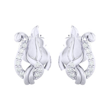 Load image into Gallery viewer, 18Kt white gold real diamond earring by diamtrendz