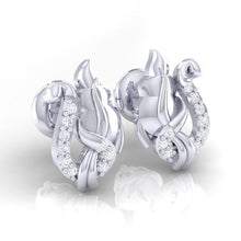Load image into Gallery viewer, 18Kt white gold real diamond earring by diamtrendz