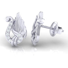 Load image into Gallery viewer, 18Kt white gold real diamond earring by diamtrendz