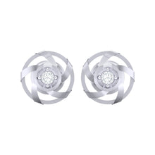 Load image into Gallery viewer, 18Kt white gold real diamond earring by diamtrendz