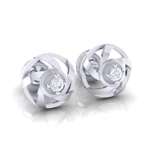 Load image into Gallery viewer, 18Kt white gold real diamond earring by diamtrendz