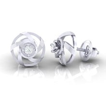 Load image into Gallery viewer, 18Kt white gold real diamond earring by diamtrendz