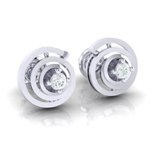 Load image into Gallery viewer, 18Kt white gold real diamond earring by diamtrendz