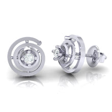 Load image into Gallery viewer, 18Kt white gold real diamond earring by diamtrendz