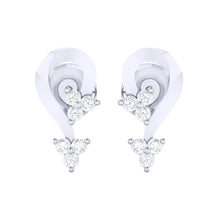 Load image into Gallery viewer, 18Kt white gold real diamond earring by diamtrendz