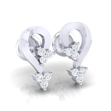 Load image into Gallery viewer, 18Kt white gold real diamond earring by diamtrendz