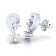 Load image into Gallery viewer, 18Kt white gold real diamond earring by diamtrendz