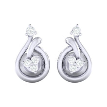 Load image into Gallery viewer, 18Kt white gold real diamond earring by diamtrendz