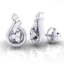 Load image into Gallery viewer, 18Kt white gold real diamond earring by diamtrendz