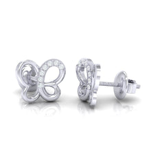 Load image into Gallery viewer, 18Kt white gold real diamond earring 14(3) by diamtrendz